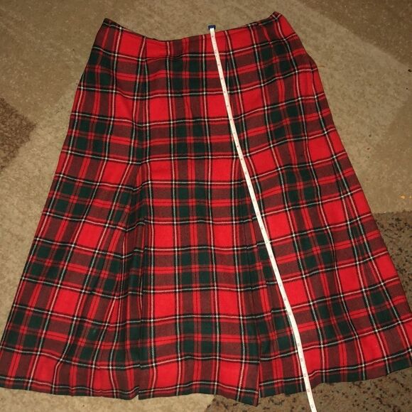 Pendleton vintage 100% wool skirt red and green - Picture 6 of 6
